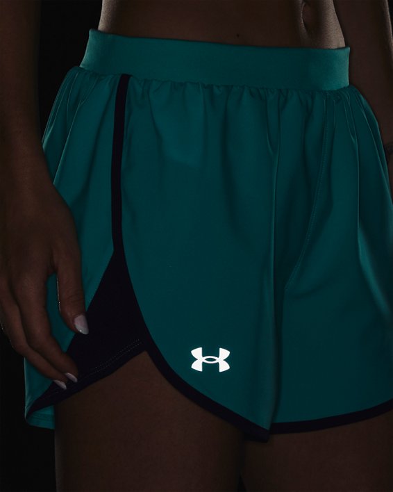 Women's UA Fly-By Elite 5'' Shorts, Green, pdpMainDesktop image number 4